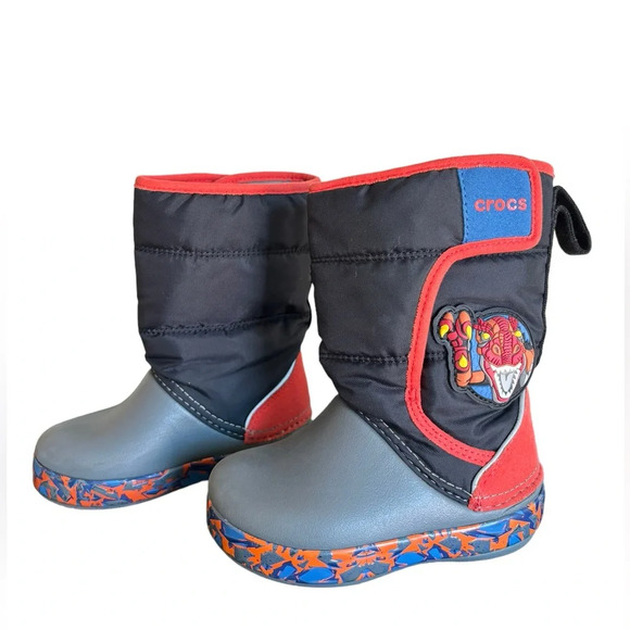 Crocs RoboSaur Rex Lodge Point Light Rain Boot Toddler Size 6 LIGHTS UP - Picture 7 of 16